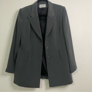 Albert Nipon Suits Gray blazer size 16 aline 3 button closure formal elegant